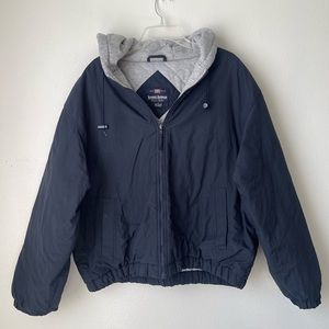 Vintage Navy Blue hooded Jacket